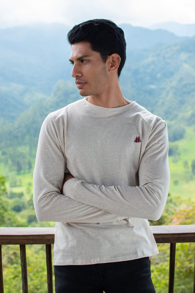 Camiseta para Hombre Manga Larga Beige en algodón - Selvato | Tienda de  ropa 100% Colombiana