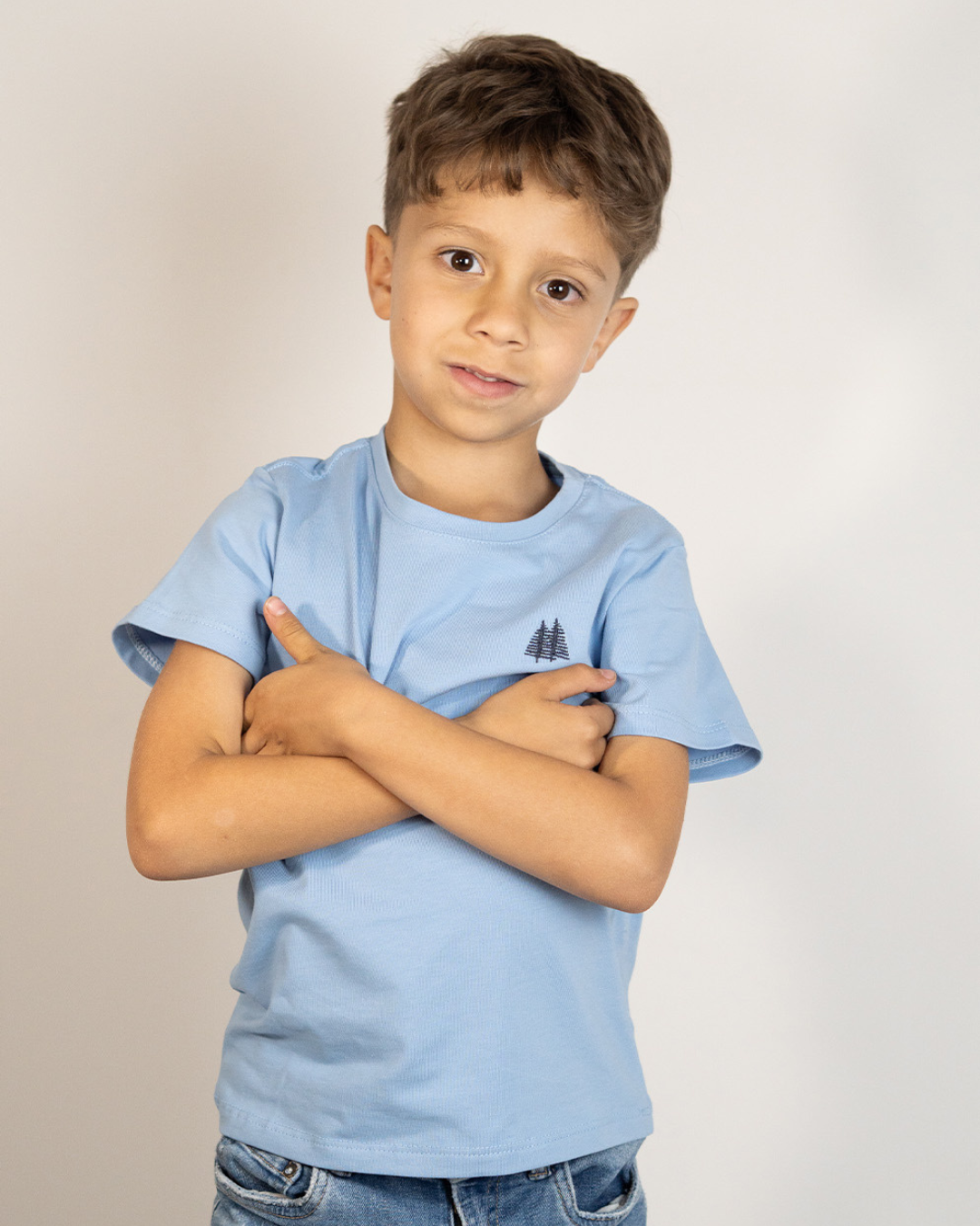 Camiseta niñ@ Cuello Redondo Azul claro