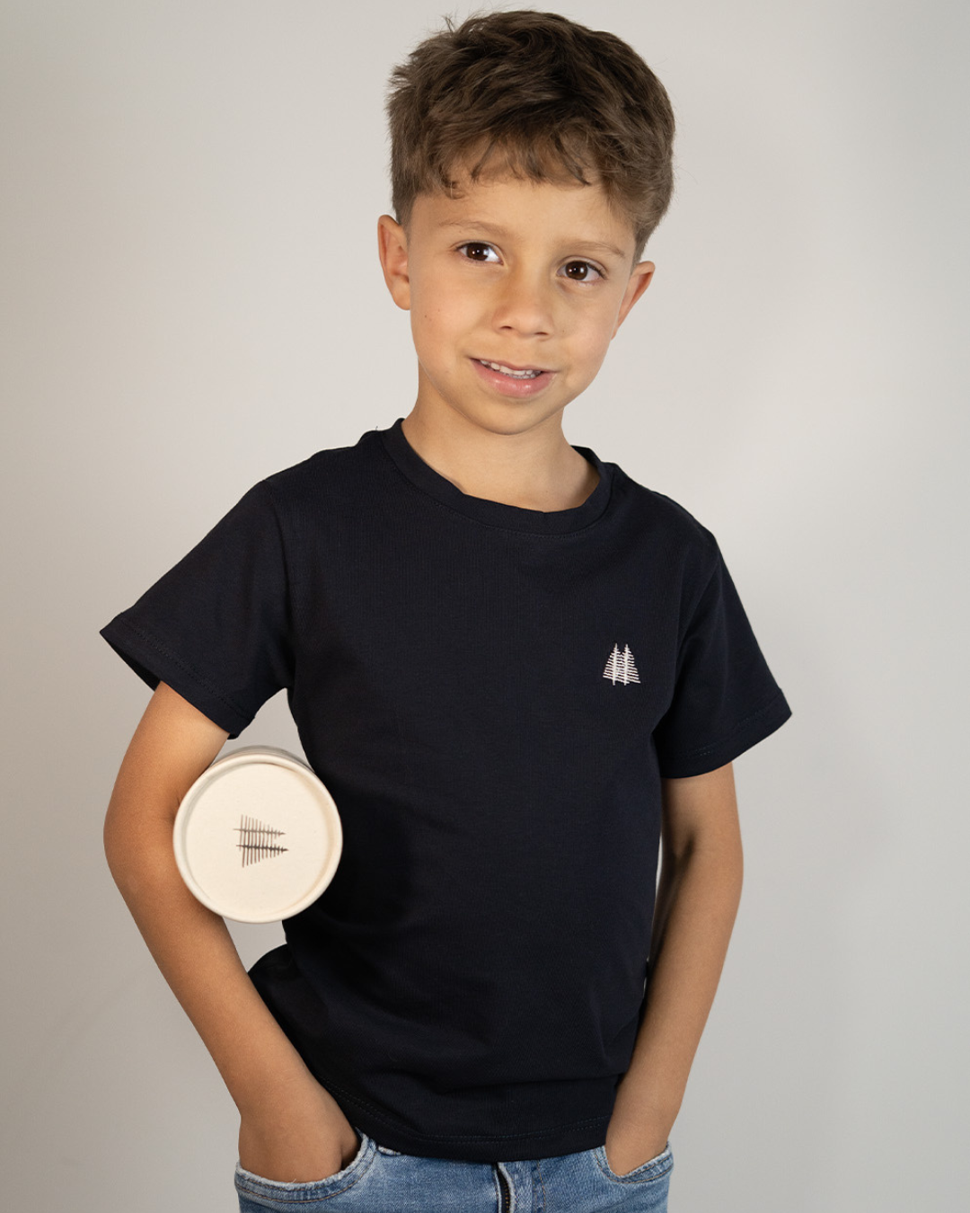 Camiseta niñ@ Cuello Redondo Azul Oscuro