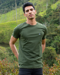 Camiseta Cuello Redondo Verde Militar