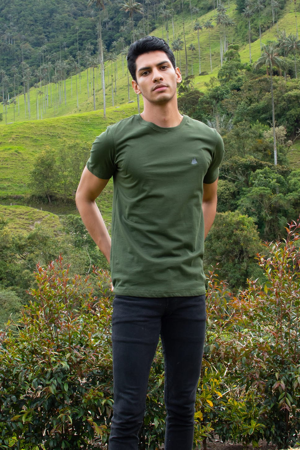 camiseta verde hombre