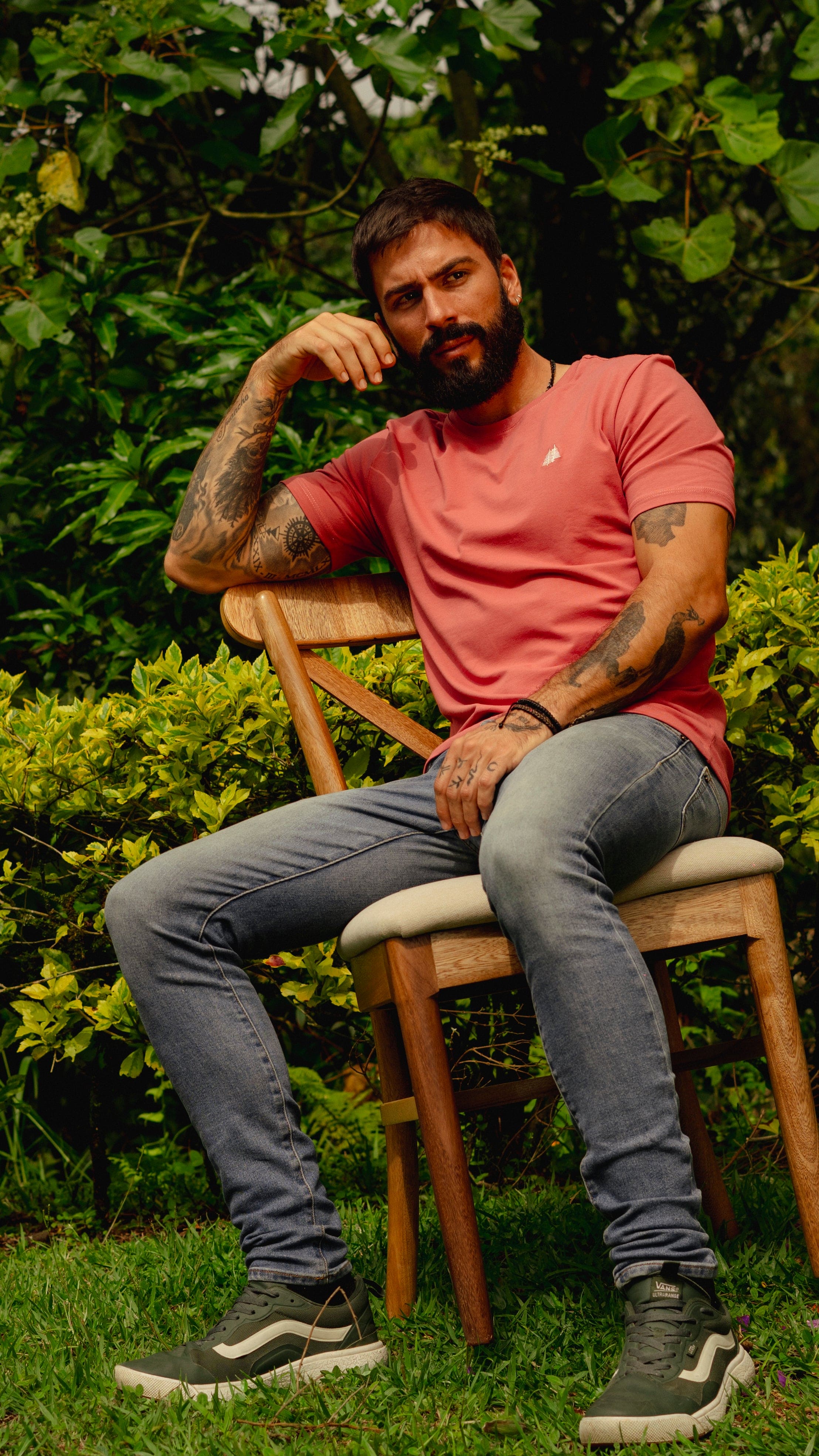 Camiseta para Hombre cuello redondo Coral 95% Algodon