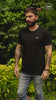 Camiseta para Hombre Cuello Redondo Negra 95% algodón