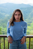 Camiseta para Mujer Manga Larga Azul Clara 50% Algodón Orgánico 50% Algodón Recupera - Selvato | Tienda de ropa 100% Colombianado