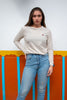 Camiseta para Mujer Manga Larga Beige 50% Algodón Orgánico 50% Algodón Recuperado - Selvato | Tienda de ropa 100% Colombiana