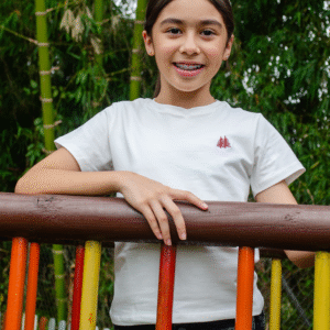 Camiseta para niño Cuello Redondo crema 95% algodón
