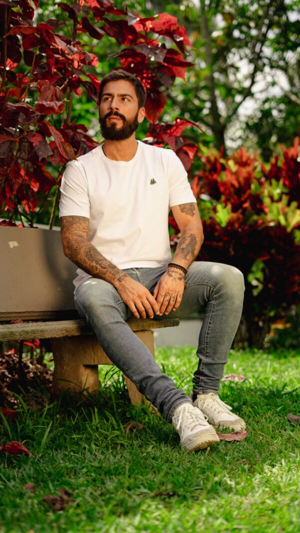 Camiseta para Hombre Cuello Redondo Blanco 95% algodón - Image 2