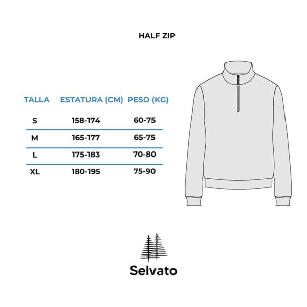 Saco para Hombre Half Zip Azul en 50% algodon y 50% botellas PET - Image 2