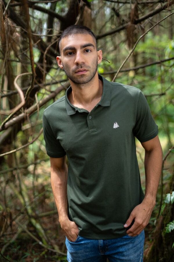 Polo Selvato Verde Militar para Hombre