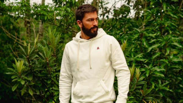 Hoodie Hombre Crema en 100% algodon perchado - Image 3