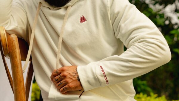 Hoodie Hombre Crema en 100% algodon perchado - Image 4